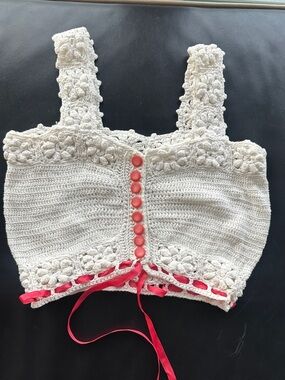 Handmade Crochet 70s Top Size Xs